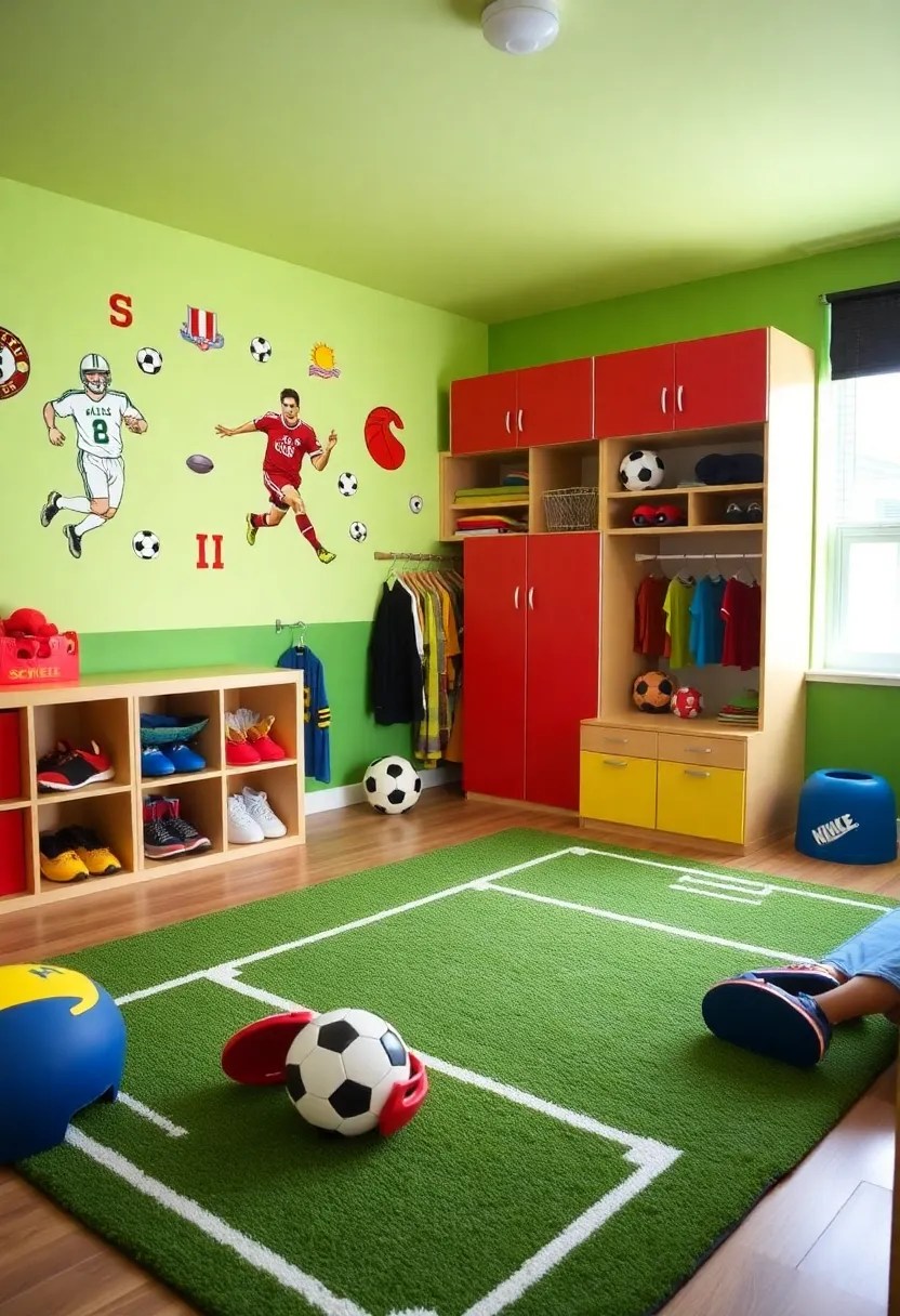 20 Fun Kids Room Ideas That'll Make Playtime Extra Special! - 10. Sporty Play Zone